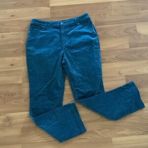 Cotton Traders Teal Blue Velveteen Cord Stretch Western Women’s Pants Plus 14